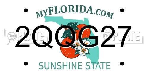 2QQG27 Florida License Plate