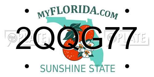 2QQG77 Florida License Plate