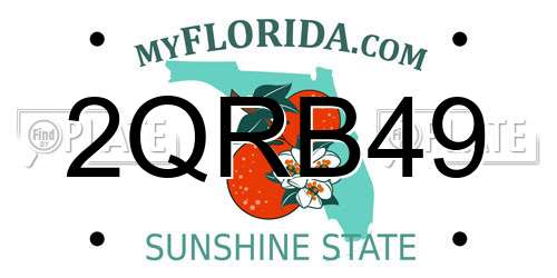 2QRB49 Florida License Plate