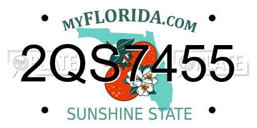 2QS7455 Florida License Plate