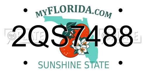 2QS7488 Florida License Plate