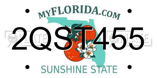 2QST455 Florida License Plate