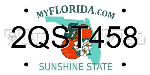 2QST458 Florida License Plate