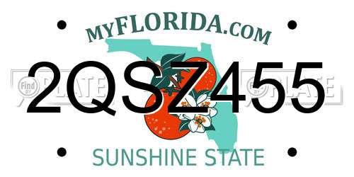 2QSZ455 Florida License Plate