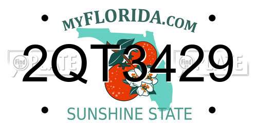 2QT3429 Florida License Plate