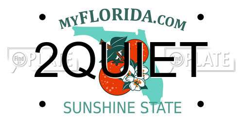 2QUIET Florida License Plate
