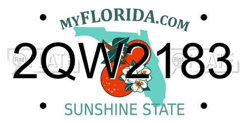 2QW2183 Florida License Plate