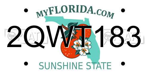 2QWT183 Florida License Plate