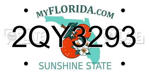 2QY3293 Florida License Plate