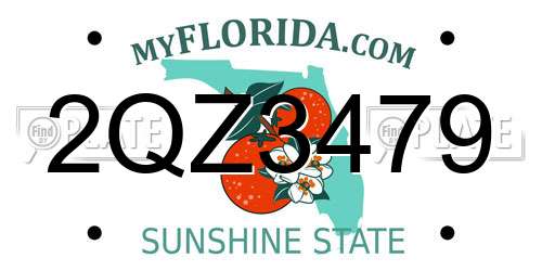 2QZ3479 Florida License Plate
