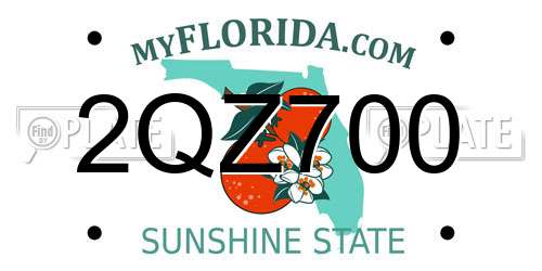 2QZ700 Florida License Plate