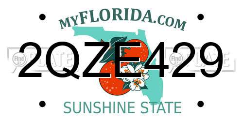 2QZE429 Florida License Plate