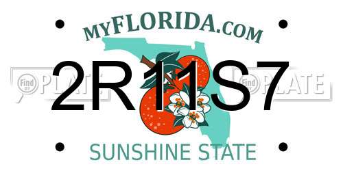 2R11S7 Florida License Plate
