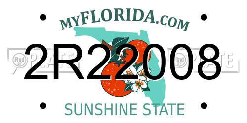 2R22008 Florida License Plate