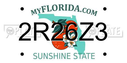 2R26Z3 Florida License Plate