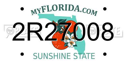 2R27008 Florida License Plate