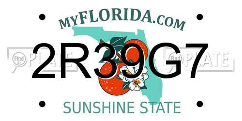 2R39G7 Florida License Plate