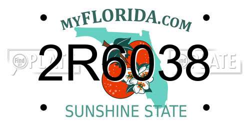 2R6038 Florida License Plate