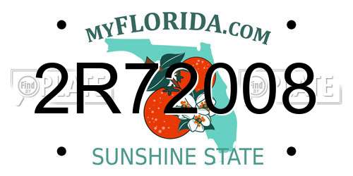2R72008 Florida License Plate