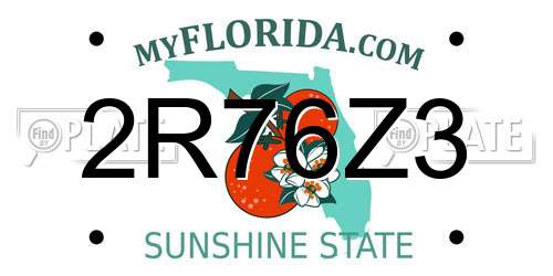 2R76Z3 Florida License Plate