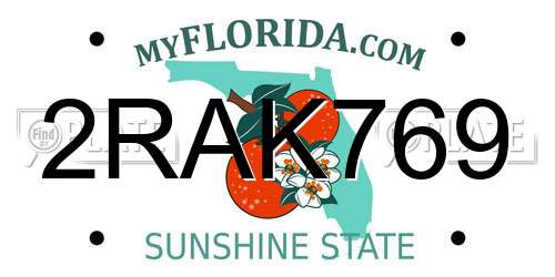 2RAK769 Florida License Plate