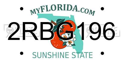 2RBG196 Florida License Plate