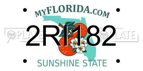 2RI182 Florida License Plate