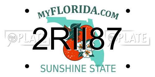 2RII87 Florida License Plate
