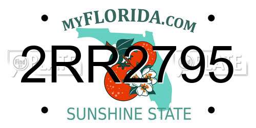 2RR2795 Florida License Plate