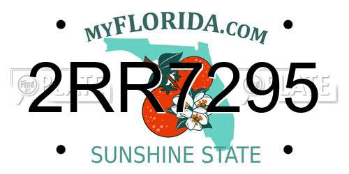 2RR7295 Florida License Plate