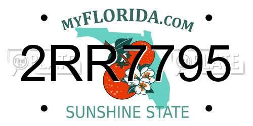 2RR7795 Florida License Plate