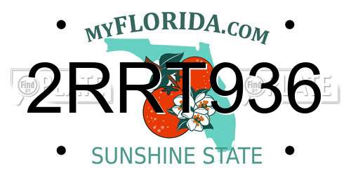 2RRT936 Florida License Plate