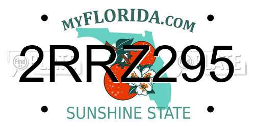 2RRZ295 Florida License Plate