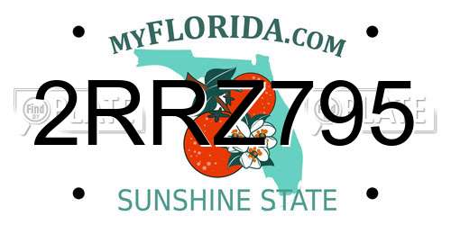 2RRZ795 Florida License Plate