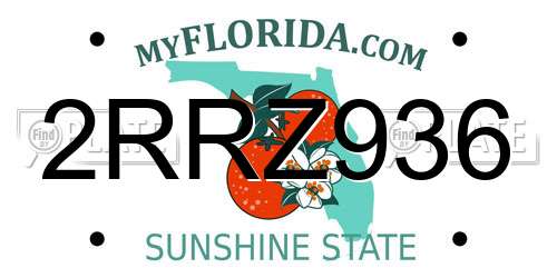 2RRZ936 Florida License Plate