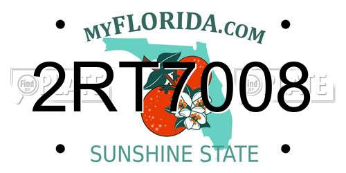2RT7008 Florida License Plate