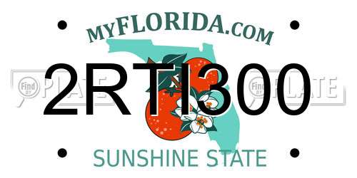 2RTI300 Florida License Plate