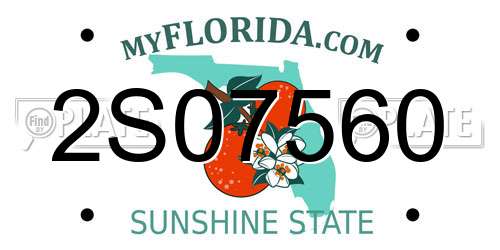 2S07560 Florida License Plate