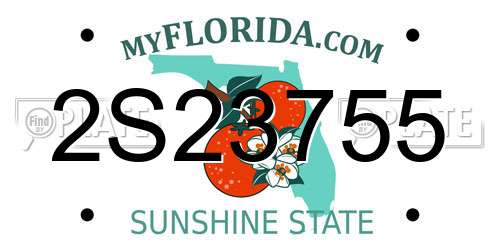 2S23755 Florida License Plate