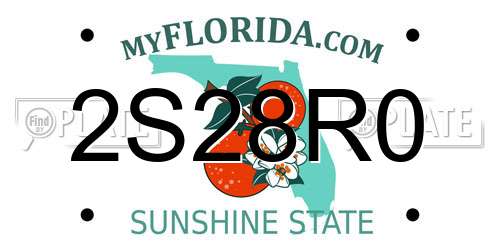 2S28R0 Florida License Plate