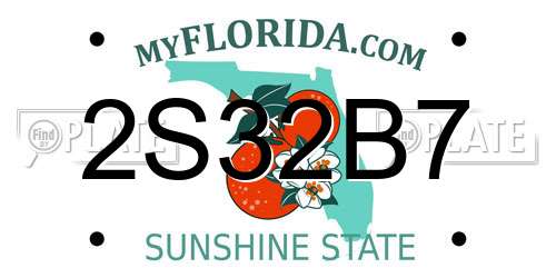 2S32B7 Florida License Plate