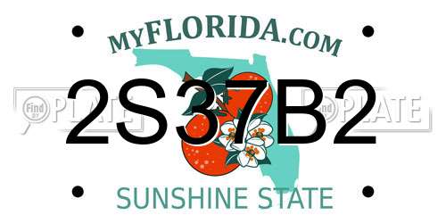 2S37B2 Florida License Plate