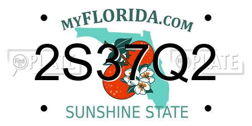2S37Q2 Florida License Plate