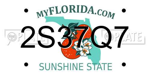 2S37Q7 Florida License Plate