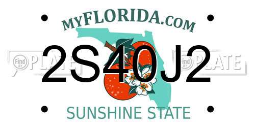 2S40J2 Florida License Plate