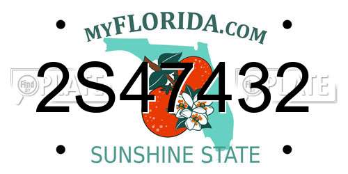 2S47432 Florida License Plate