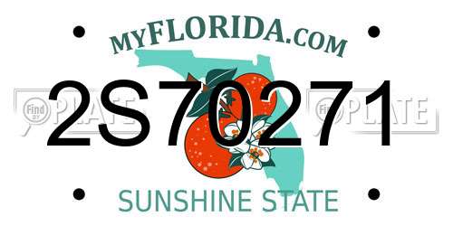 2S70271 Florida License Plate