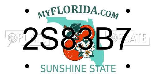 2S83B7 Florida License Plate