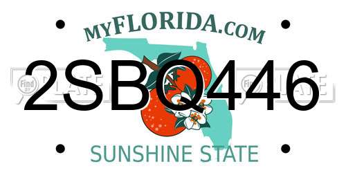 2SBQ446 Florida License Plate
