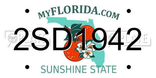 2SD1942 Florida License Plate